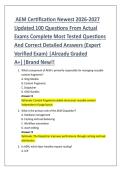 AEM Certification Newest 2026-2027 &NewLine;Updated 100 Questions From Actual &NewLine;Exams Complete Most Tested Questions &NewLine;And Correct Detailed Answers &lpar;Expert &NewLine;Verified Exam&rpar; &vert;Already Graded &NewLine;A&plus;&vert;&vert;Brand New&excl;&excl; 