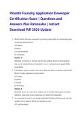 Palantir Foundry Application Developer&NewLine;Certification Exam &vert; Questions and&NewLine;Answers Plus Rationales &vert; Instant&NewLine;Download Pdf 2026 Update