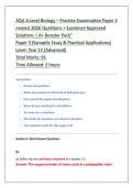 AQA A-level Biology &ndash; Practice Examination Paper 3 &NewLine;newest 2026 Questions &plus; Examiner-Approved &NewLine;Solutions &vert; A&plus; Booster Pack&rdquo; &NewLine;Paper 3 &lpar;Synoptic Essay & Practical Applications&rpar; 