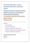 AQA A-level Mathematics &ndash; Practice &NewLine;Examination Paper &lpar;Paper 3 Style&rpar; 2026 &NewLine;updated &NewLine;Advanced Level &lpar;Year 13 Standard&rpar; Complete &NewLine;Questions And Correct  worked solutions &NewLine;Answers &lpar;Expert Verified Exam&rpar; 