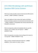 D311 WGU Microbiology with Lab PA Exam Questions With Correct Answers&period;