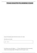 TEXAS PLUMBING MASTER EXAM QUESTIONS & 100&percnt; CORRECT ANSWERS 