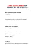 Aquatic Facility Operator Test &ndash; Questions and Correct Answers