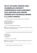 NR 547 CEA EXAM &lpar;UPDATED 2026&rpar; - &NewLine;CHAMBERLAIN UNIVERSITY &NewLine;COMPREHENSIVE EXAM ASSESSMENT &NewLine;&lpar;CEA&rpar; QUESTIONS AND VERIFIED &NewLine;ANSWERS WITH RATIONALES GRADED &NewLine;A&plus;&vert;&vert; LATEST UPDATE&excl;&excl;&excl; 