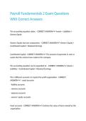 Payroll Fundamentals 2 Exam Questions With Correct Answers&period;