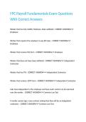 FPC Payroll Fundamentals Exam Questions With Correct Answers 