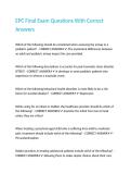 EPC Final Exam Questions With Correct Answers