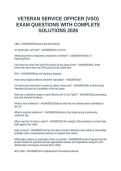 VETERAN SERVICE OFFICER &lpar;VSO&rpar; EXAM QUESTIONS WITH COMPLETE SOLUTIONS 2026
