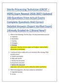 Sterile Processing Technician &lpar;CRCST &ndash; &NewLine;HSPA&rpar; Exam Newest 2026-2027 Updated &NewLine;100 Questions From Actual Exams &NewLine;Complete Questions And Correct &NewLine;Detailed Answers &lpar;Expert Verified Exam&rpar; &NewLine;&vert;Already Graded A&plus;&vert;&vert;Brand New&excl;&excl; 