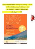 TEST BANK for Medical-Surgical Nursing&colon; Concepts for Clinical Judgment and Collaborative Care  11th Edition by Donna D&period; Ignatavicius&comma; &NewLine;&Tab;All chapters 1 - 74&NewLine;