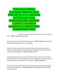Professional Military Knowledge Eligibility Exam &lpar;PMK-EE&rpar; for E-4 Leadership and Character QUESTIONS AND VERIFIED CORRECT ANSWERS GRADED A&plus; -LATEST 2026-2027- 100- GUARANTEED PASS&period;docx&NewLine;&NewLine;