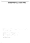 NFHS BASKETBALL RULES TEST 2018 A&plus; UPDATED 2025&sol;2026 LATEST 