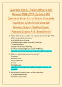 Colorado P&period;O&period;S&period;T&period; Police Officer Exam &NewLine;Newest 2026-2027 Updated 100 &NewLine;Questions From Actual Exams Complete &NewLine;Questions And Correct Detailed &NewLine;Answers &lpar;Expert Verified Exam&rpar; &NewLine;&vert;Already Graded A&plus;&vert;&vert;Brand New&excl;&excl; 