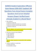 GIZMOS Student Exploration Diffusion  &NewLine;Exam Newest 2026-2027 Updated 100 &NewLine;Questions From Actual Exams Complete &NewLine;Questions And Correct Detailed &NewLine;Answers &lpar;Expert Verified Exam&rpar; &NewLine;&vert;Already Graded A&plus;&vert;&vert;Brand New&excl;&excl; 
