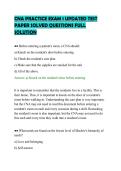 CNA PRACTICE EXAM 1 UPDATED TEST&NewLine;PAPER SOLVED QUESTIONS FULL&NewLine;SOLUTION&NewLine;