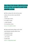CNA PRACTICE EXAM CERTIFICATION&NewLine;EVALUATION ACCURATE QUESTIONS&NewLine;GRADED A PLUS