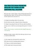 CNA PRACTICE EXAM PROMETRIC&NewLine;UPDATED TEST PAPER SOLVED&NewLine;QUESTIONS FULL SOLUTION&NewLine;