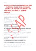 NUR 2392-NUR2392 MULTIDIMENSIONAL CARE  &NewLine;II MDC EXAM 2 &lpar;2026-2027&rpar; RASMUSSEN  &NewLine;COLLEGE UPDATED ON JANUARY 2026 100  &NewLine;QUESTIONS AND DETAILED ANSWERS &NewLine;A&plus;GRADE