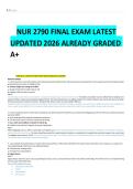 NUR 2790 FINAL EXAM LATEST  &NewLine;UPDATED 2026 ALREADY GRADED &NewLine;A&plus;