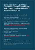 BCHM 4360 EXAM 1 CHAPTER 4 2026 LATEST UPDATES QUESTIONS AND CORRECT VERIFIED ANSWERS ALREADY GRADED A&plus; 