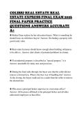 COLIBRI REAL ESTATE REAL&NewLine;ESTATE EXPRESS FINAL EXAM 2026&NewLine;FINAL PAPER PRACTICE&NewLine;QUESTIONS ANSWERS ACCURATE&NewLine;A&plus;