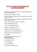 PHYL 141 EXAM &num;1 QUESTIONS WITH ACCURATE ANSWERS