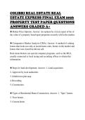 COLIBRI REAL ESTATE REAL&NewLine;ESTATE EXPRESS FINAL EXAM 2026&NewLine;PROPERTY TEST PAPER QUESTIONS&NewLine;ANSWERS GRADED A&plus;&NewLine;