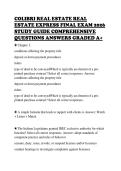 COLIBRI REAL ESTATE REAL&NewLine;ESTATE EXPRESS FINAL EXAM 2026&NewLine;STUDY GUIDE COMPREHENSIVE&NewLine;QUESTIONS ANSWERS GRADED A&plus;