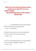 2026 Latest Texas Pesticide Applicator General  &NewLine;Standards Exam 2026&comma;2027 new exam &NewLine;EXPERT VERIFIED  &NewLine;FOR GUARANTEED PASS &vert; LATEST UPDATE  &NewLine;&sol;BRAND NEW 