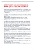 HESI PN EXIT 130 QUESTIONS 1-32 EXAM QUESTIONS AND ANSWERS