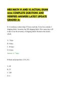 HESI MATH V1 AND V2 ACTUAL EXAM&NewLine;2026 COMPLETE QUESTIONS AND&NewLine;VERIFIED ANSWERS LATEST UPDATE&NewLine;GRADED A&plus;