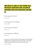 HESI MATH V1 AND V2 TEST PAPER 2026&NewLine;DETAILED QUESTIONS AND ACCURATE&NewLine;ANSWERS PRACTICE RESOURCE GRADED&NewLine;A&plus;