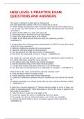 HESI LEVEL 1 PRACTICE EXAM QUESTIONS AND ANSWERS