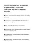CONCEPTS OF GENETICS WILLIAM KLUG&NewLine;REVISION HANDBOOK 2026 GENE&NewLine;EXPRESSION AND GENETIC ANALYSIS&NewLine;METHODS