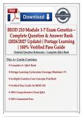 BIOD 210 Module 1-7 Exam Genetics &ndash; Complete Question & Answer Bank &lpar;2026&sol;2027 Update&rpar; &vert; Portage Learning &vert; 100&percnt; Verified Pass Guide with Detailed Rationales