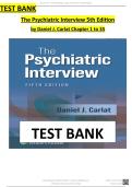  Test Bank For The Psychiatric Interview 5th Edition&lpar; Daniel J&period; Carlat &comma; 2025&rpar; All Chapters 1-34&vert; Newest Edition