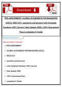 PRE-ASSESSMENT&colon; GLOBAL ECONOMICS FOR MANAGERS &lpar;UZC2&rpar;&period; WGU C211 questions and answers with Complete Solutions 100&percnt; Correct &vert; New Update 2026 &vert;&vert; 100&percnt; Guaranteed Pass &vert;&vert; complete A&plus; Guide