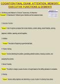 Cognition & Cognitive Psychology Complete Exam Prep Mega Bundle 2025&sol;2026 &vert; Attention&comma; Memory&comma; Neuroscience&comma; Executive Functions & Dementia And Exam 3&vert; Questions & Answers &vert; Verified A&plus;