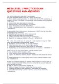 HESI LEVEL 1 PRACTICE EXAM QUESTIONS AND ANSWERS