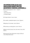 CPI INSTRUCTOR EXAM 2026&NewLine;EDUCATION SCRIPT SOLVED&NewLine;QUESTIONS VERIFIED ANSWERS A&plus;
