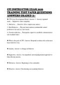 CPI INSTRUCTOR EXAM 2026&NewLine;TRAINING TEST PAPER QUESTIONS&NewLine;ANSWERS GRADED A&plus;&NewLine;