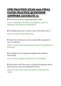 CPSI PRACTICE EXAM 2026 FINAL&NewLine;PAPER PRACTICE QUESTIONS&NewLine;ANSWERS ACCURATE A&plus;&NewLine;