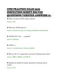 CPSI PRACTICE EXAM 2026&NewLine;INSPECTION SCRIPT SOLVED&NewLine;QUESTIONS VERIFIED ANSWERS A&plus;&NewLine;