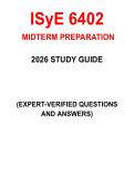 ISYE 6402 MIDTERM &vert; STUDY GUIDE & PRACTICE REVIEW &vert; 2026
