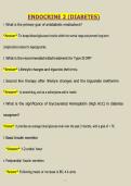 Endocrine 2 &lpar;Diabetes&rpar; Questions & Answers 2025&sol;2026 &vert; Study Guide &vert; Diabetes Mellitus&comma; Insulin Regulation & Endocrine Disorders &vert; Verified A&plus;