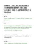 CRIMINAL JUSTICE IN CANADA COLIN H&NewLine;COMPREHENSIVE STUDY GUIDE 2026&NewLine;CANADIAN CRIMINAL JUSTICE SYSTEM AND&NewLine;PRINCIPLES&NewLine;