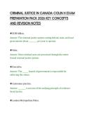 CRIMINAL JUSTICE IN CANADA COLIN H EXAM&NewLine;PREPARATION PACK 2026 KEY CONCEPTS&NewLine;AND REVISION NOTES&NewLine;