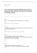 real estate principles EXAM A&plus; GRADE ASSURED COMPLETE SOLUTIONS AND VERIFIED ANSWERS