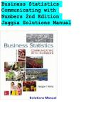 Test Bank & Solutions Manual &ndash; Business Statistics&colon; Communicating with Numbers &lpar;2nd Edition&rpar; by Jaggia & Kelly &ndash; All Chapters Included