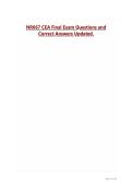 NR667 CEA Final Exam Questions and Correct Answers Updated